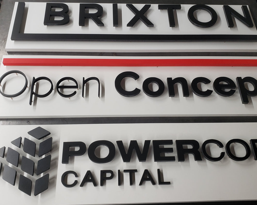 (3) Custom Reception Sign (s) - PowerCorp OpenConcept